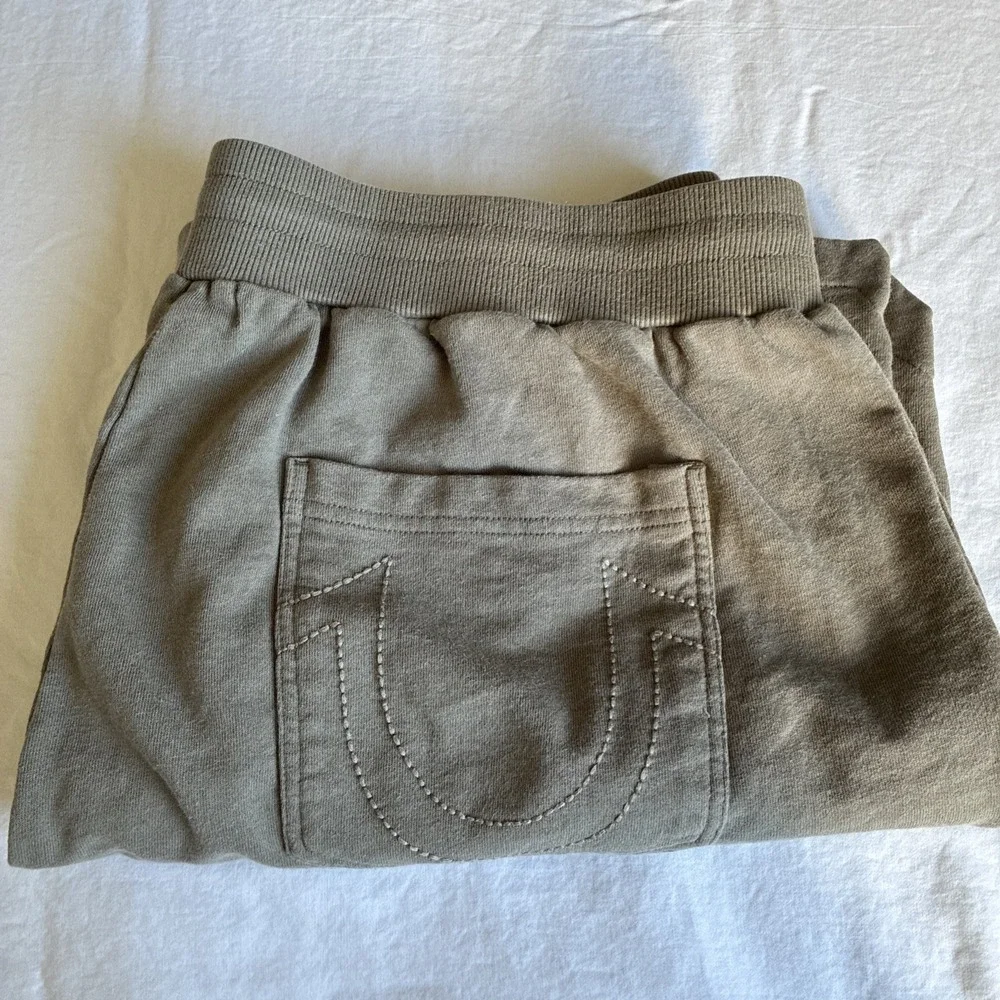 Mens True Religion Sweat Shorts Drawstring & Pockets Men's XL Brown French Terry